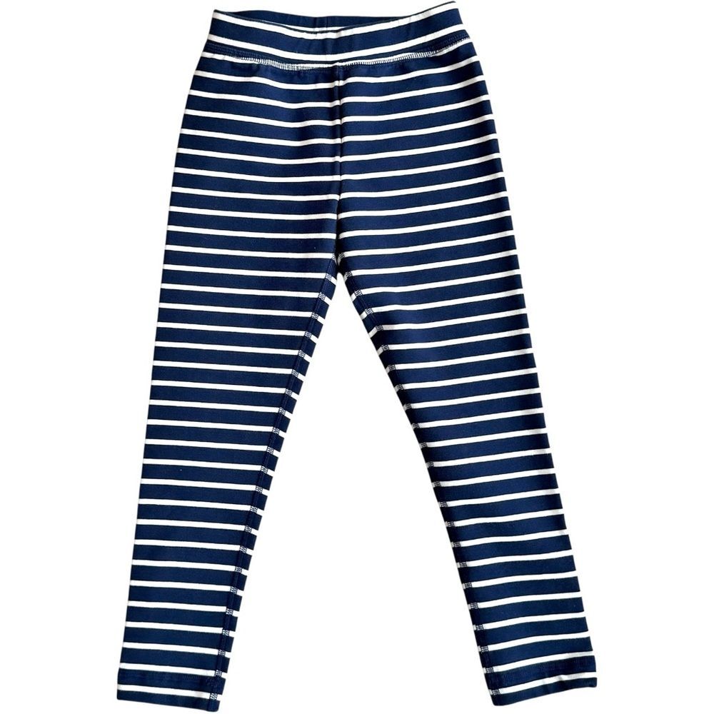 Hanna Andersson Kids Blue White Striped Pull-On Leggings Pants. 5.